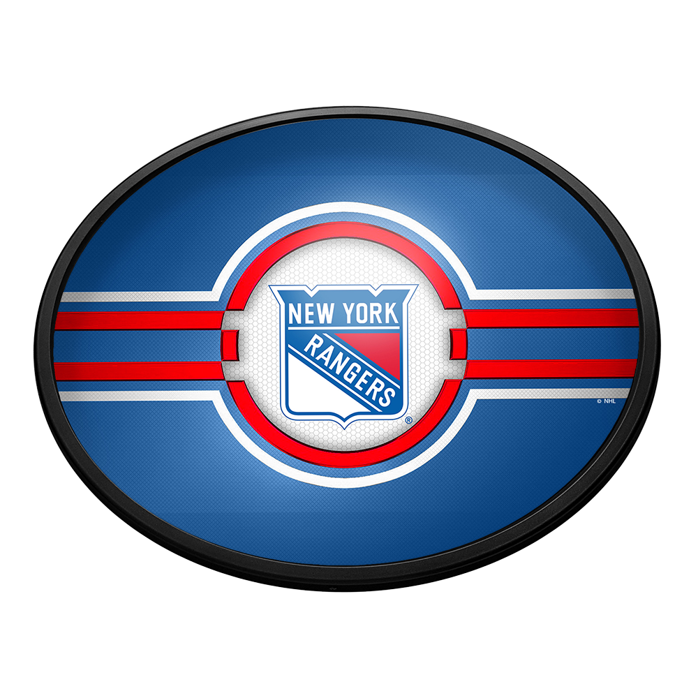 New York Rangers Oval Slimline Lighted Wall Sign