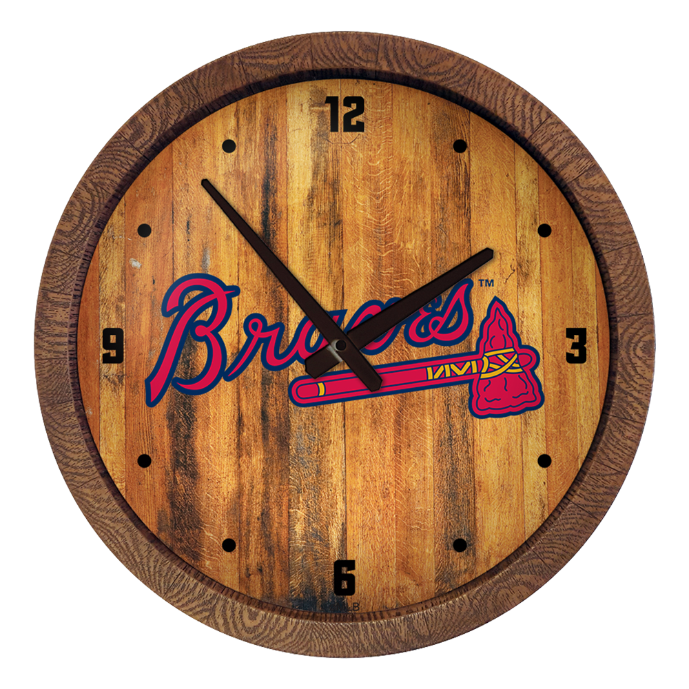 Atlanta Braves "Faux" Barrel Top Clock  