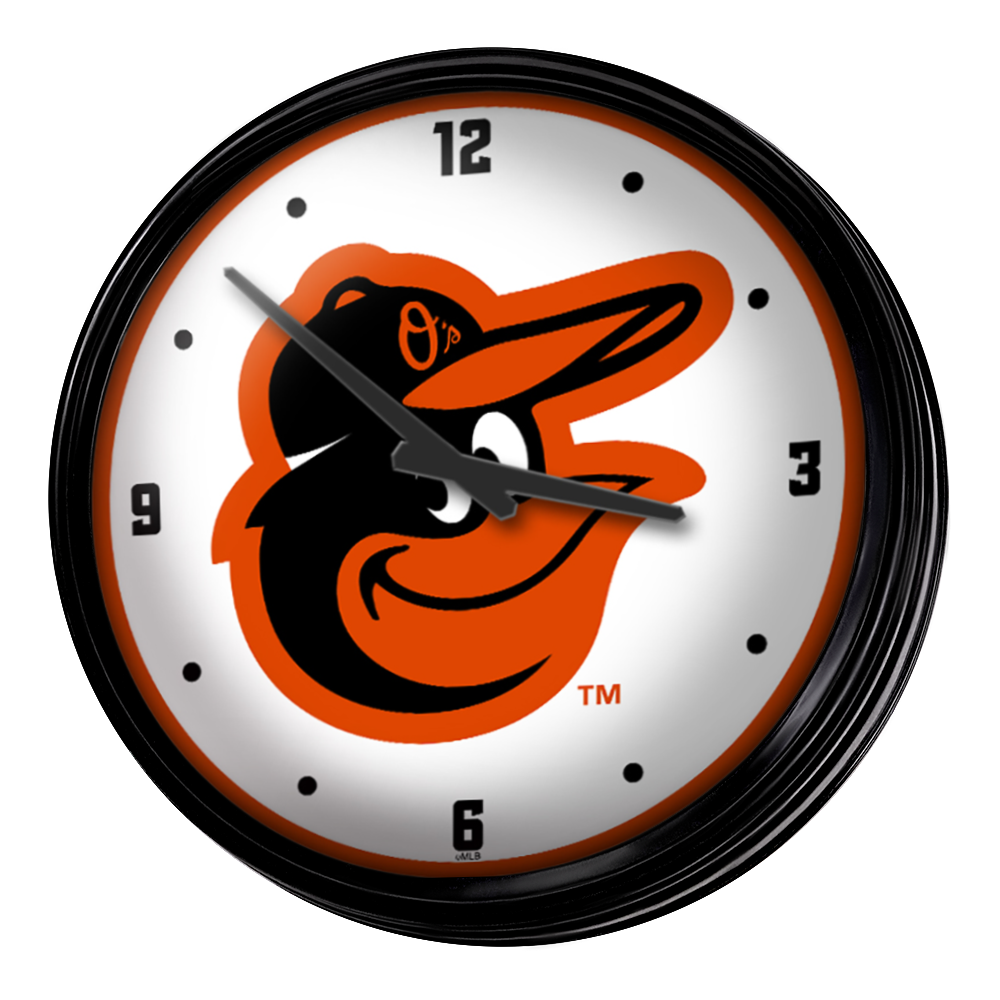 Baltimore Orioles Retro Lighted Wall Clock  