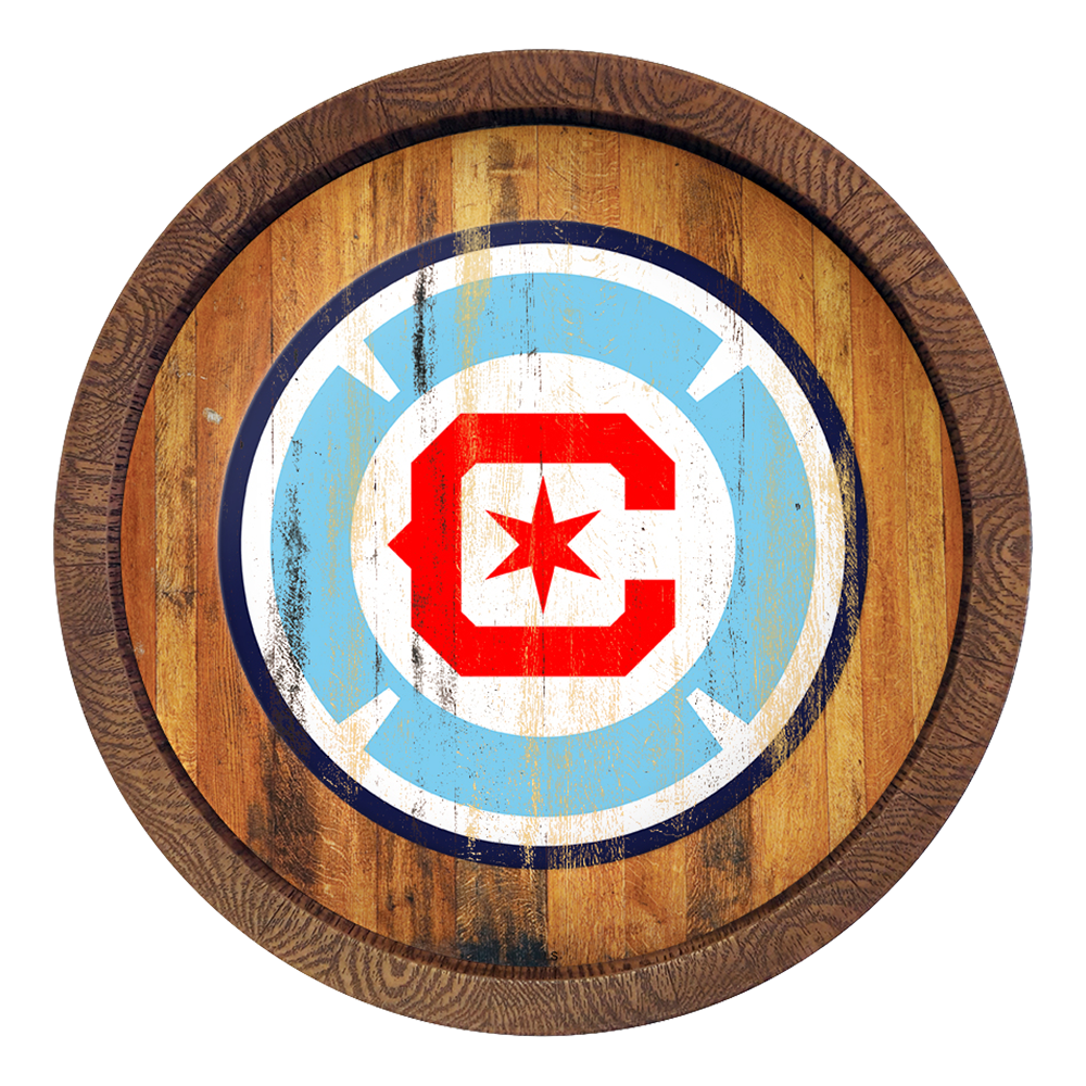 Chicago Fire: Weathered "Faux" Barrel Top Sign  