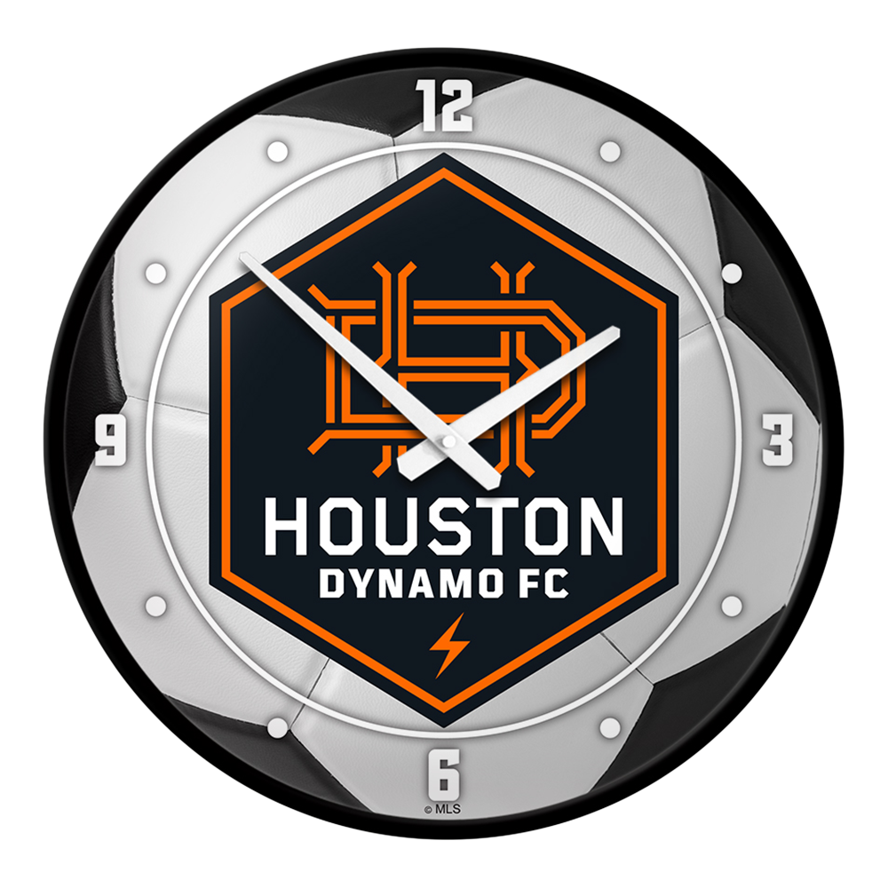 Houston Dynamo: Soccer Ball - Modern Disc Wall Clock  