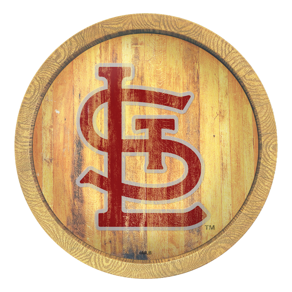 St. Louis Cardinals: Logo - Weathered "Faux" Barrel Top Sign   