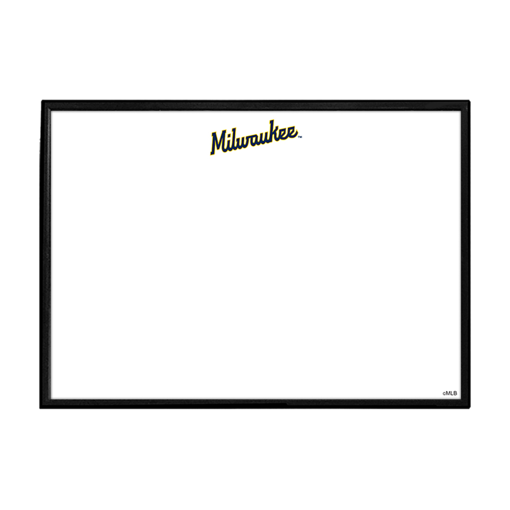 Milwaukee Brewers Wordmark - Framed Dry Erase Wall Sign  