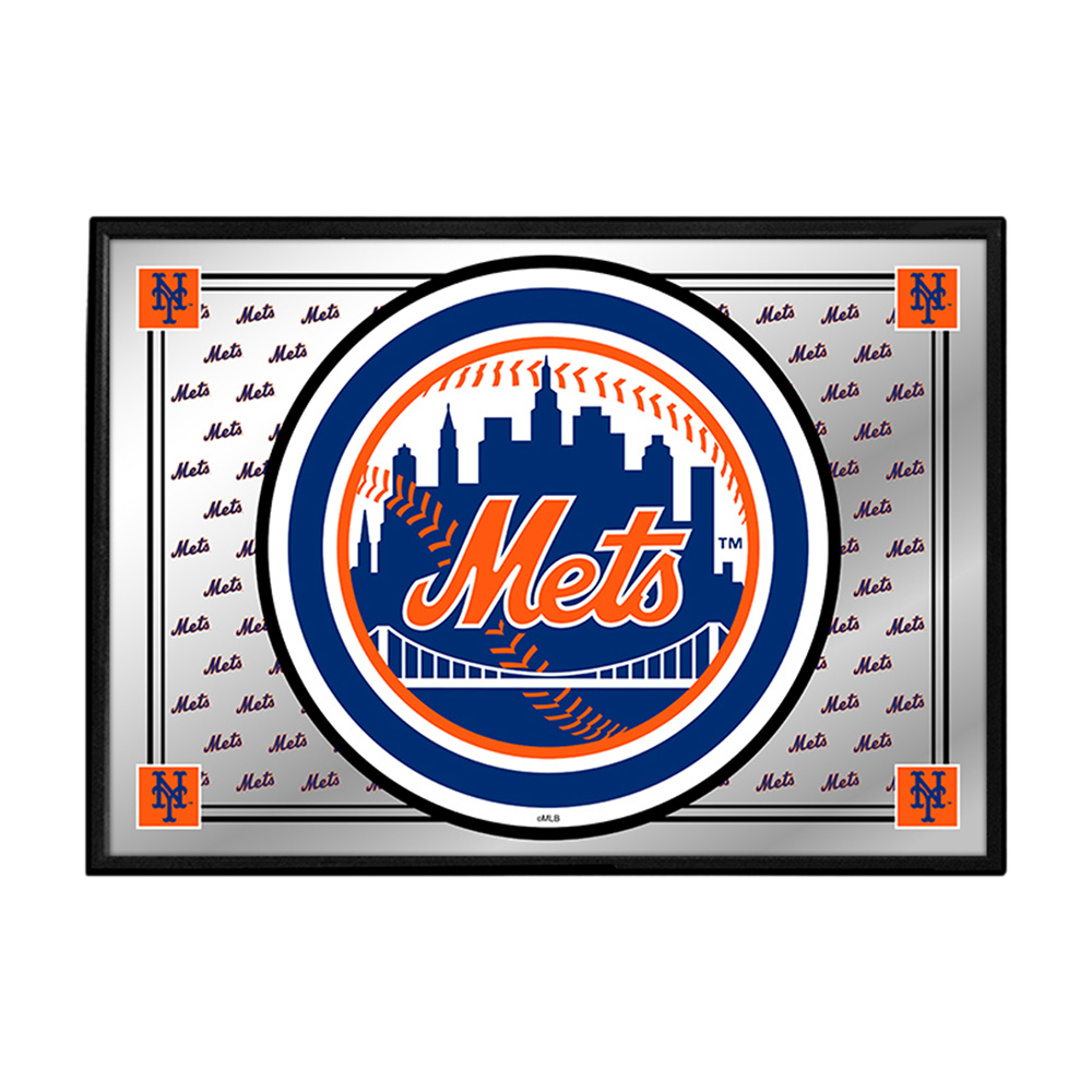 New York Mets Team Spirit - Framed Mirrored Wall Sign  