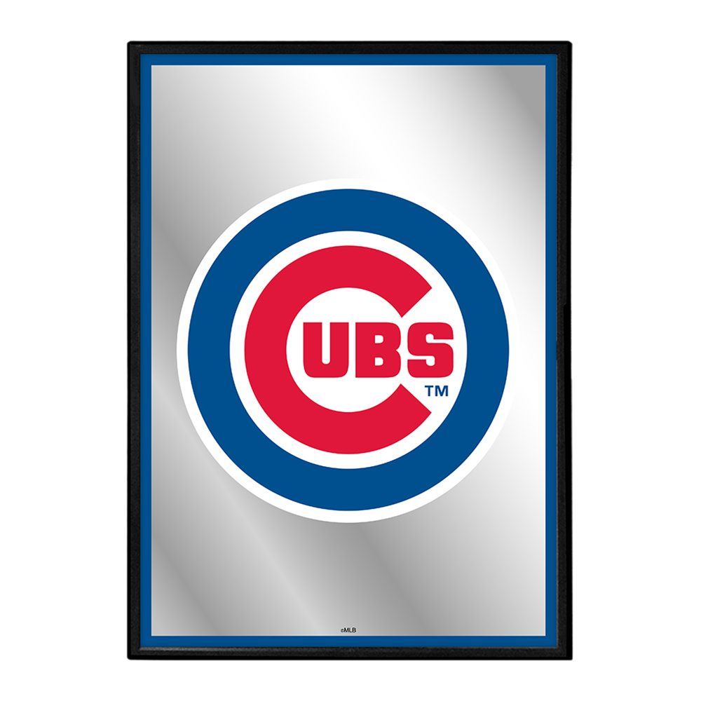 Chicago Cubs Vertical Framed Mirrored Wall Sign  