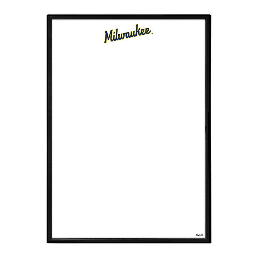 Milwaukee Brewers Wordmark - Framed Dry Erase Wall Sign  