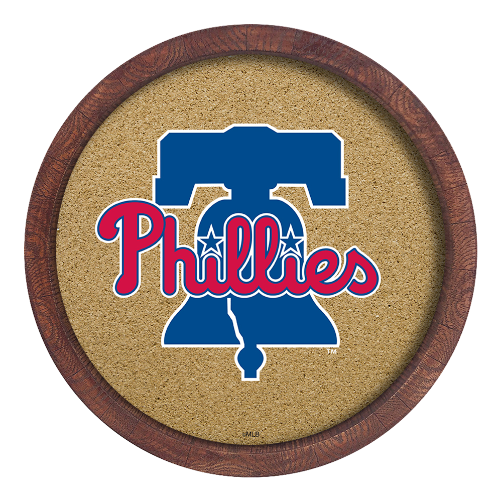 Philadelphia Phillies "Faux" Barrel Framed Cork Board  