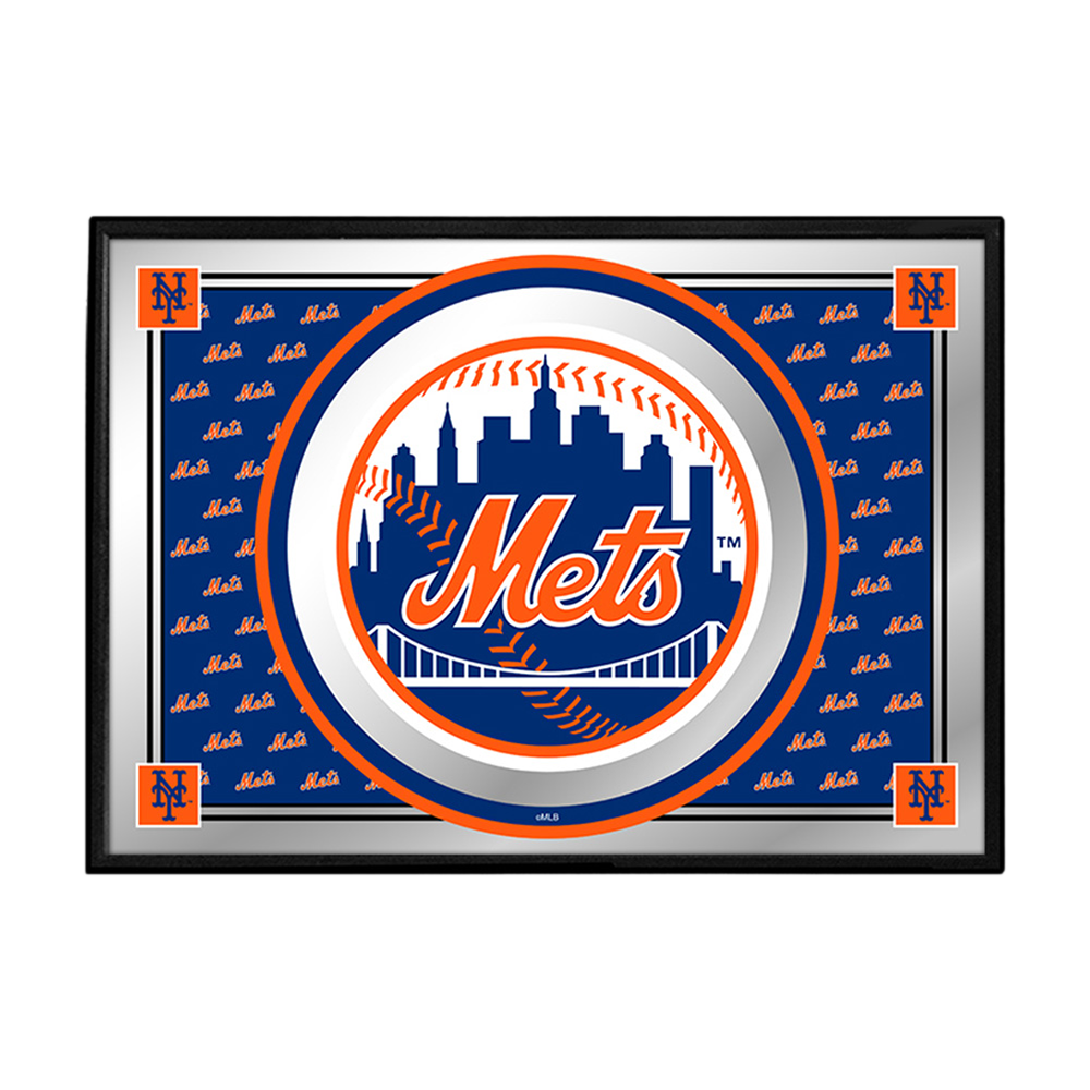 New York Mets Team Spirit - Framed Mirrored Wall Sign  