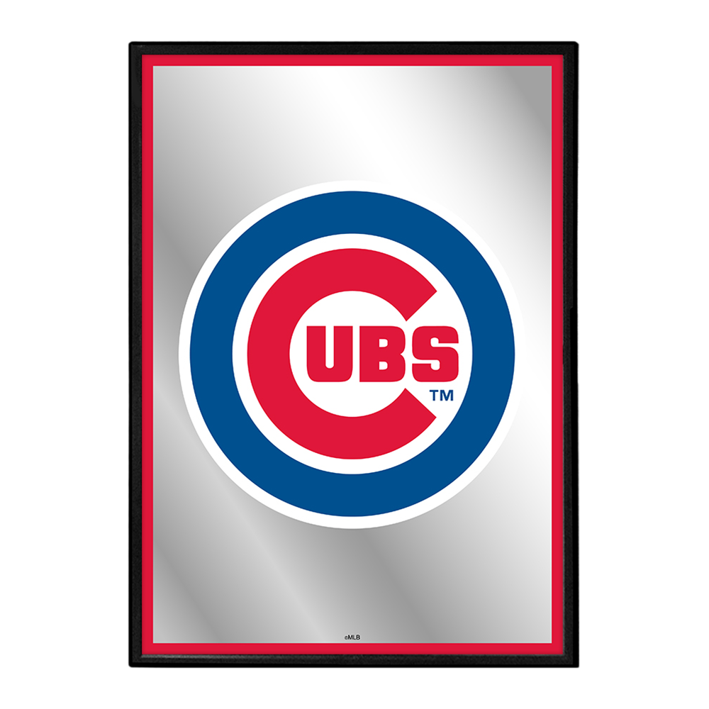 Chicago Cubs Vertical Framed Mirrored Wall Sign  