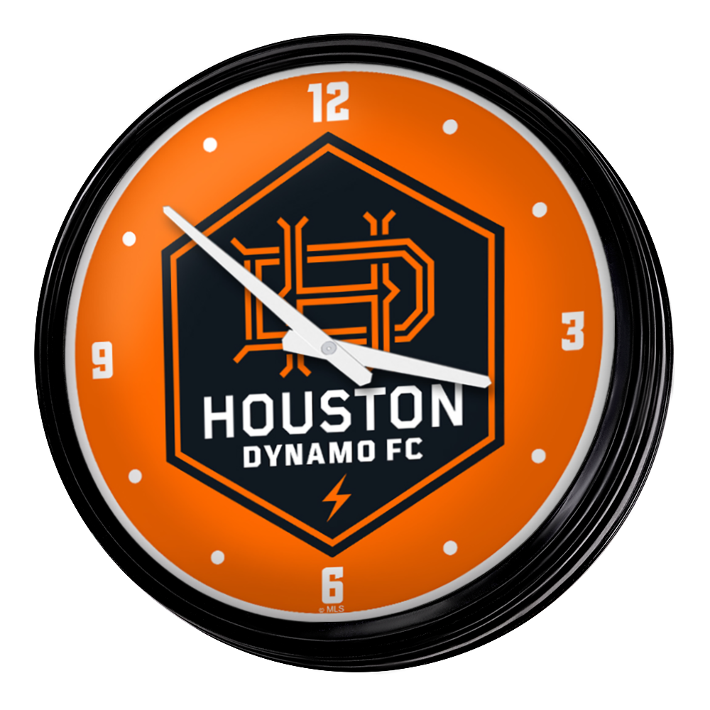 Houston Dynamo: Retro Lighted Wall Clock