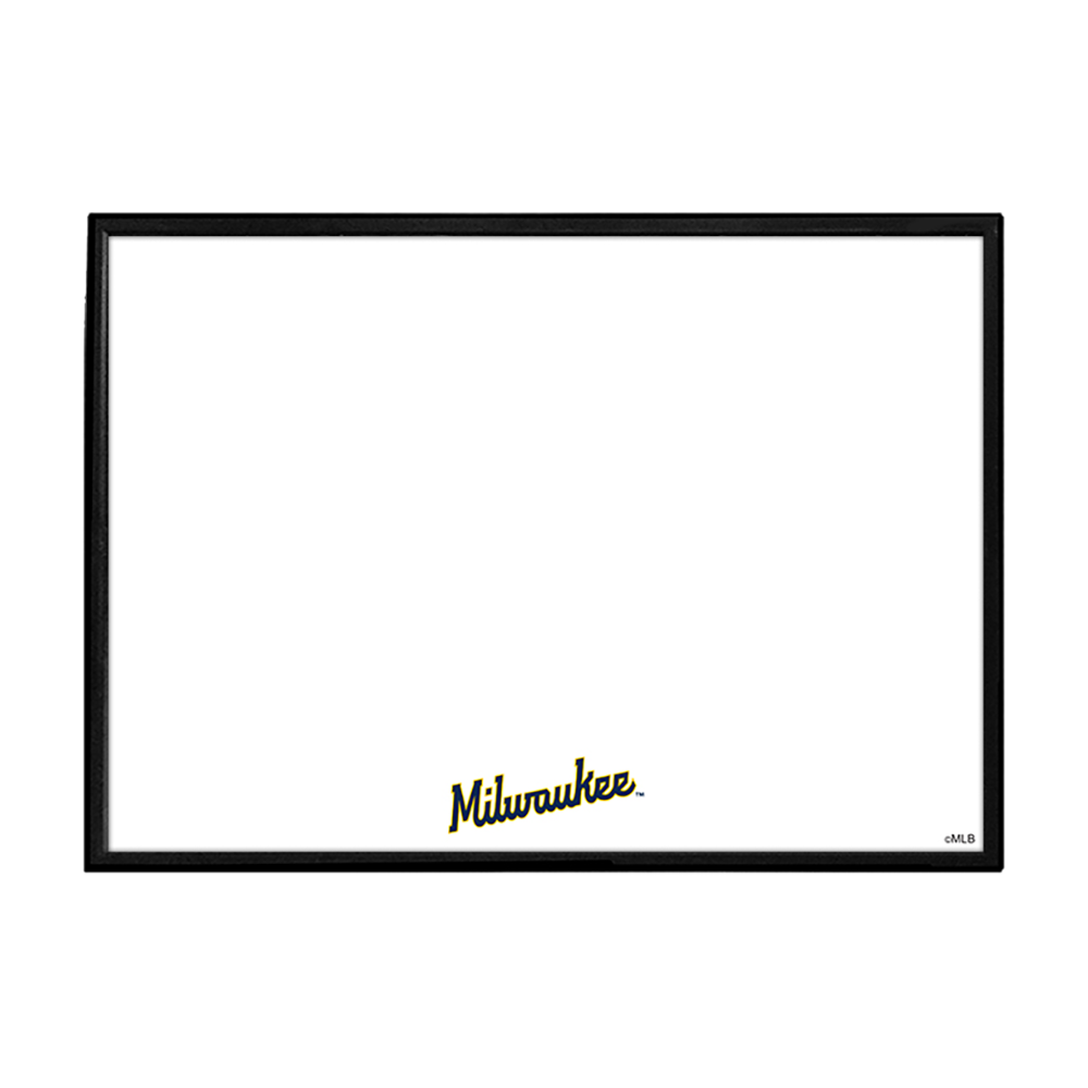 Milwaukee Brewers Wordmark - Framed Dry Erase Wall Sign  