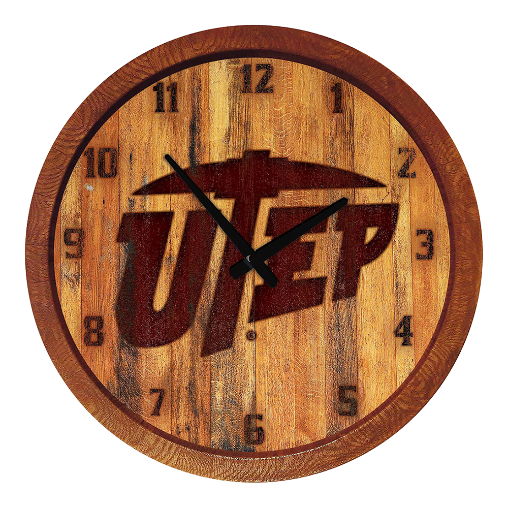 UTEP Miners Branded "Faux" Barrel Top Wall Clock  