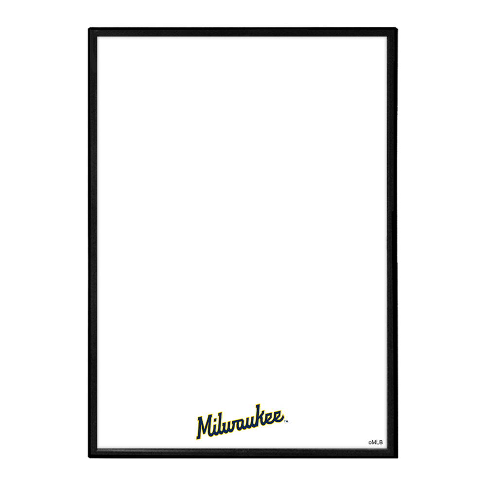 Milwaukee Brewers Wordmark - Framed Dry Erase Wall Sign  
