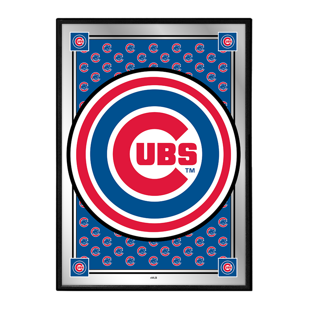 Chicago Cubs Vertical Team Spirit - Framed Mirrored Wall Sign  
