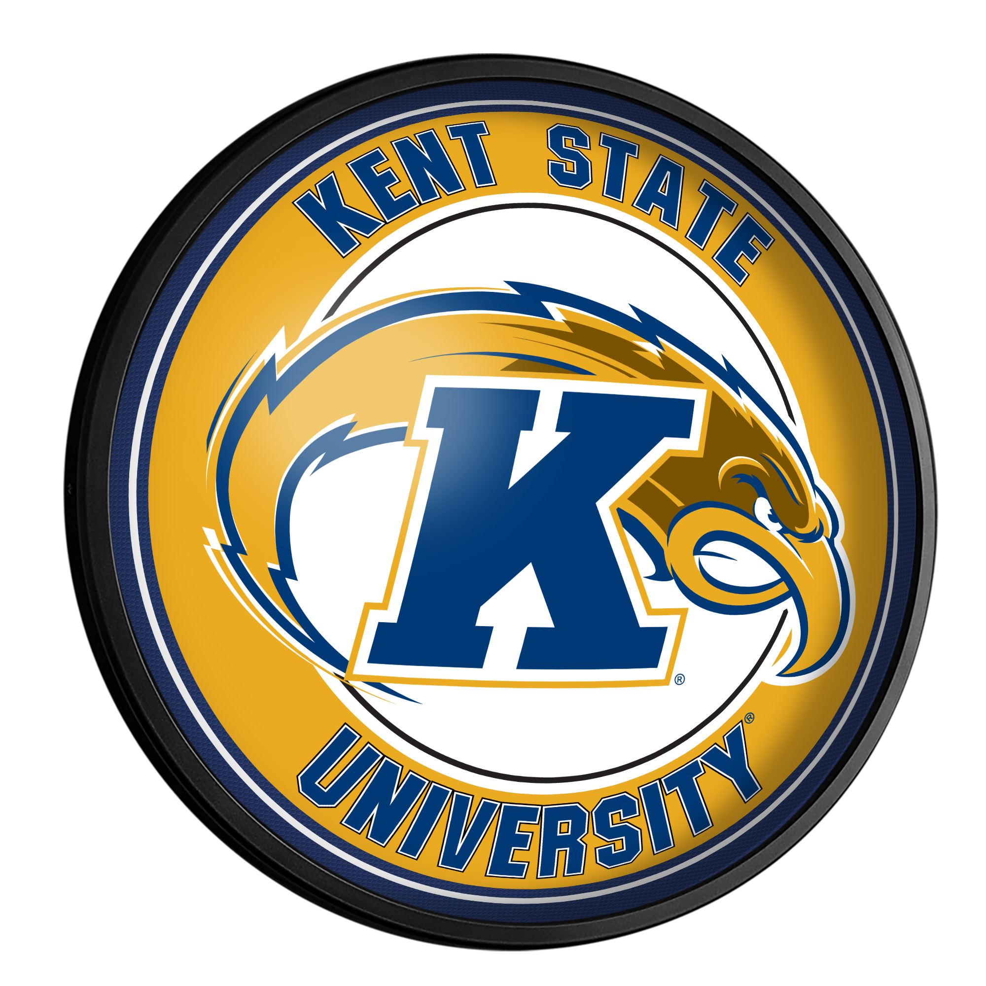 Kent State Golden Flashes Round Slimline Lighted Wall Sign