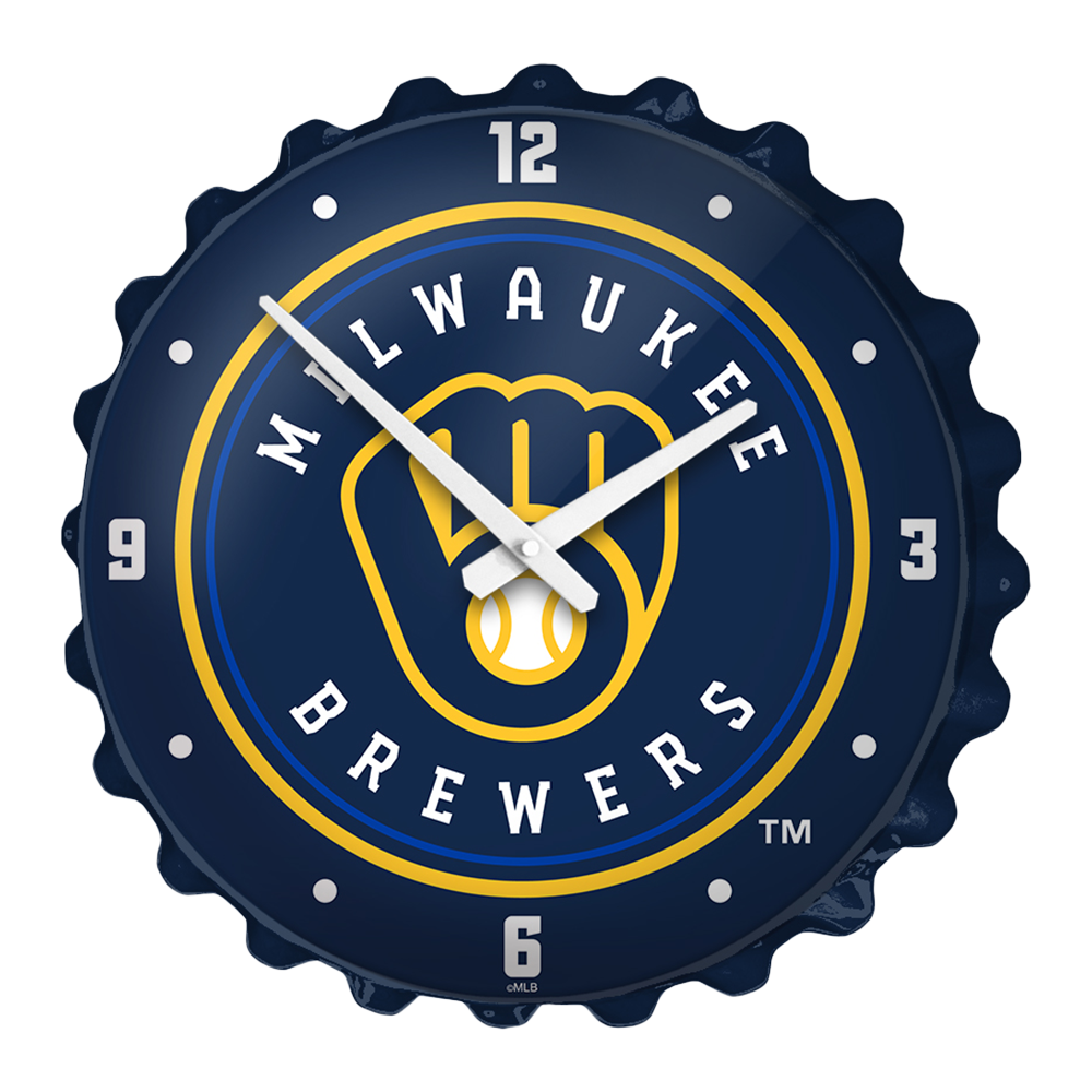 Milwaukee Brewers Bottle Cap Wall Clock  