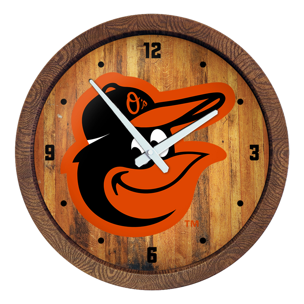 Baltimore Orioles: "Faux" Barrel Top Clock   