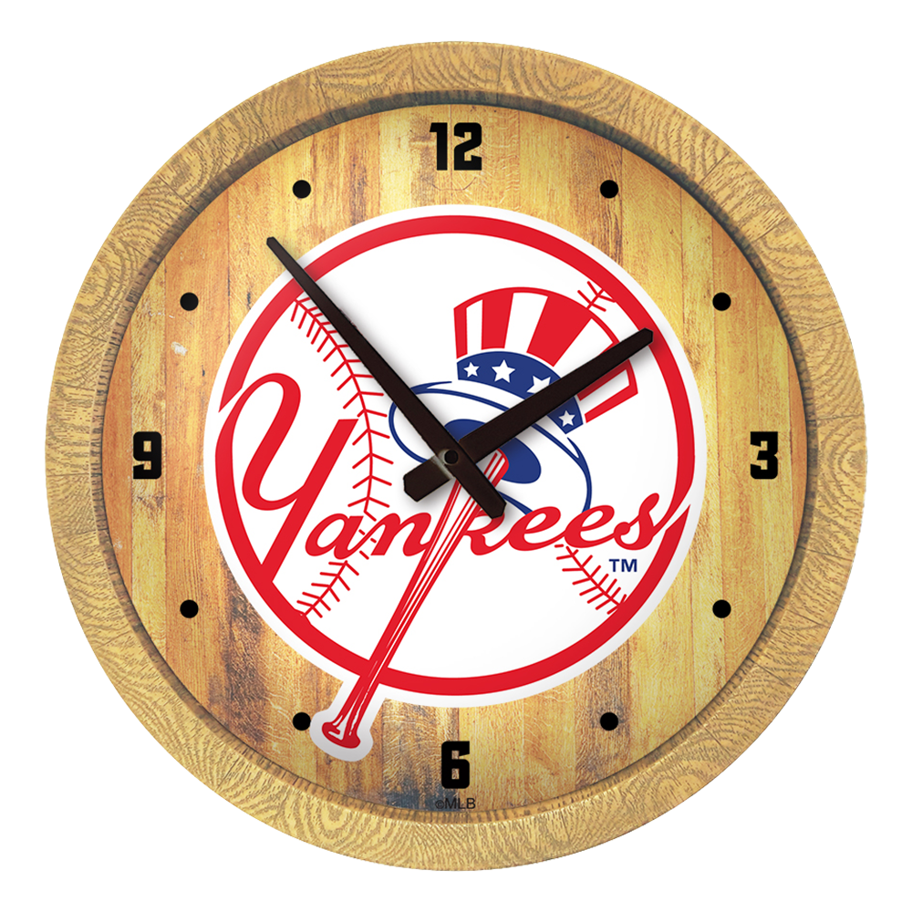 New York Yankees "Faux" Barrel Top Clock  