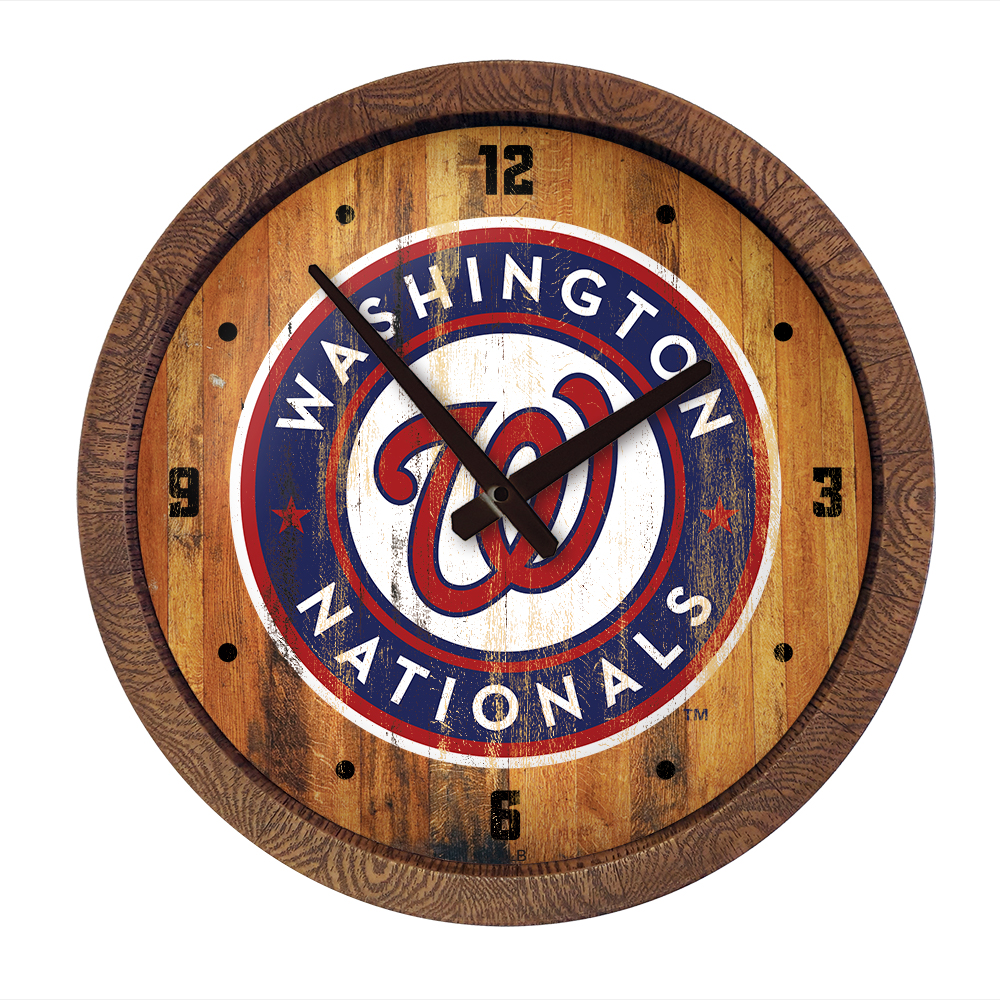 Washington Nationals: Weathered "Faux" Barrel Top Clock   