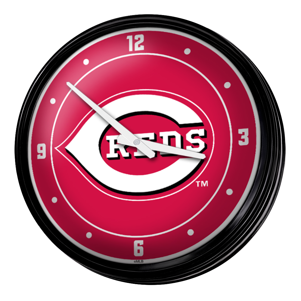 Cincinnati Reds Wordmark - Retro Lighted Wall Clock  