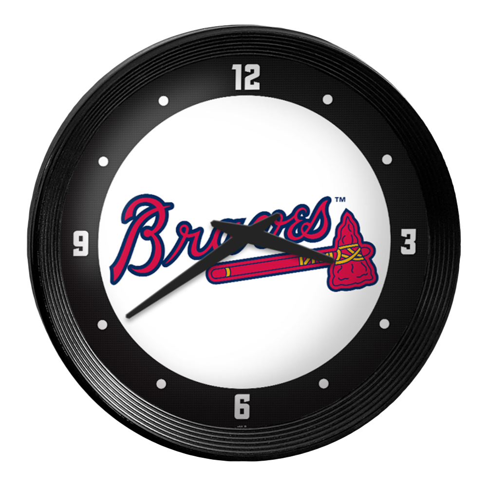 Atlanta Braves Ribbed Frame Wall Clock  