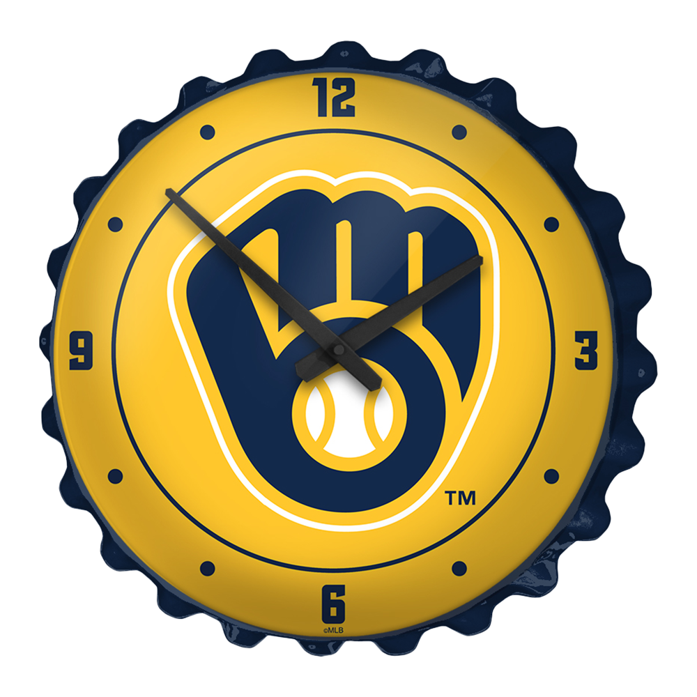 Milwaukee Brewers Logo - Bottle Cap Wall Clock  