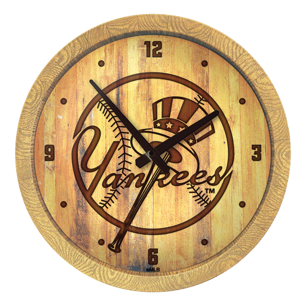 New York Yankees Branded "Faux" Barrel Top Clock  