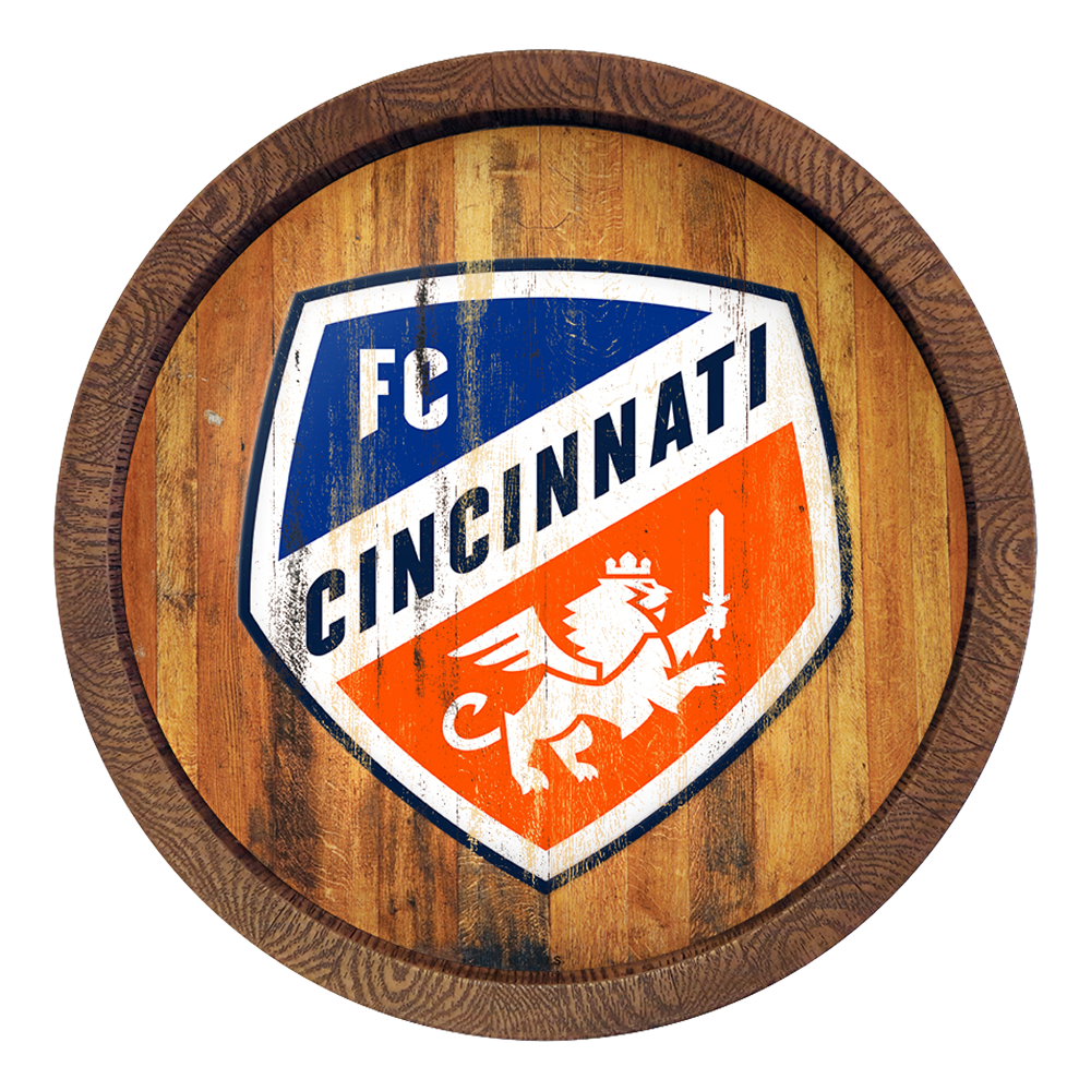 FC Cincinnati: Weathered "Faux" Barrel Top Sign  