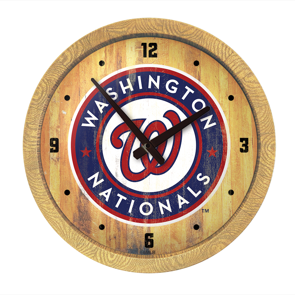 Washington Nationals: Weathered "Faux" Barrel Top Clock   