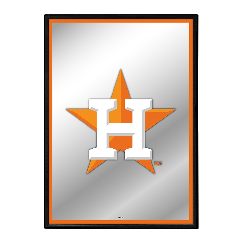 Houston Astros Vertical Framed Mirrored Wall Sign  