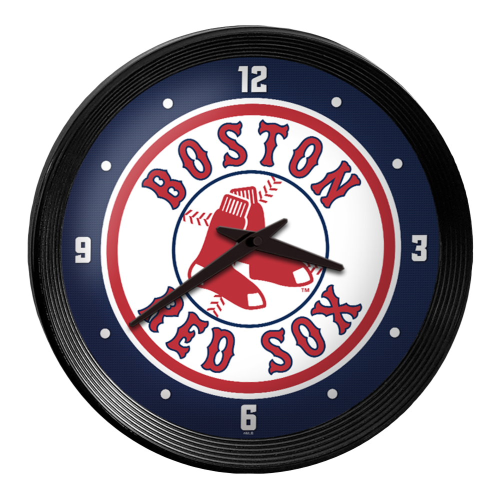 Boston Red Sox Ribbed Frame Wall Clock  
