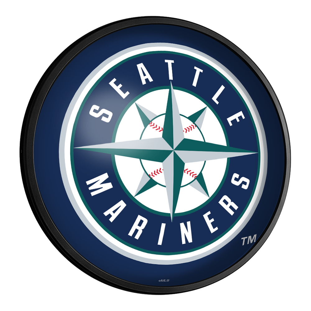 Seattle Mariners: Round Slimline Lighted Wall Sign