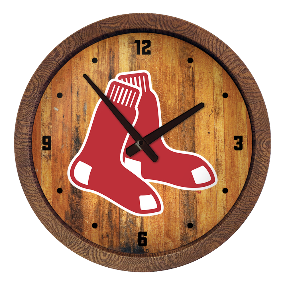 Boston Red Sox "Faux" Barrel Top Clock  