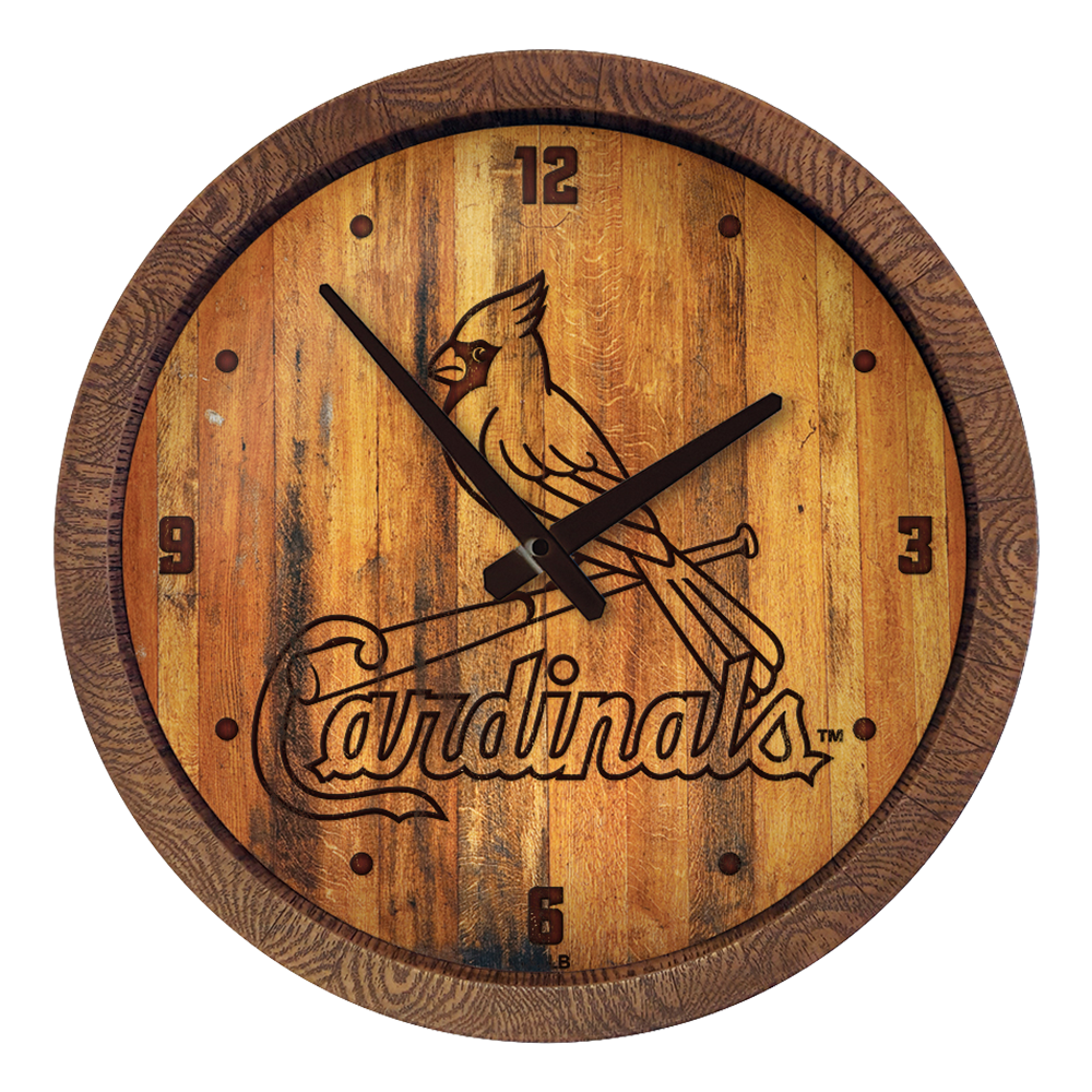 St. Louis Cardinals: Branded "Faux" Barrel Top Clock   