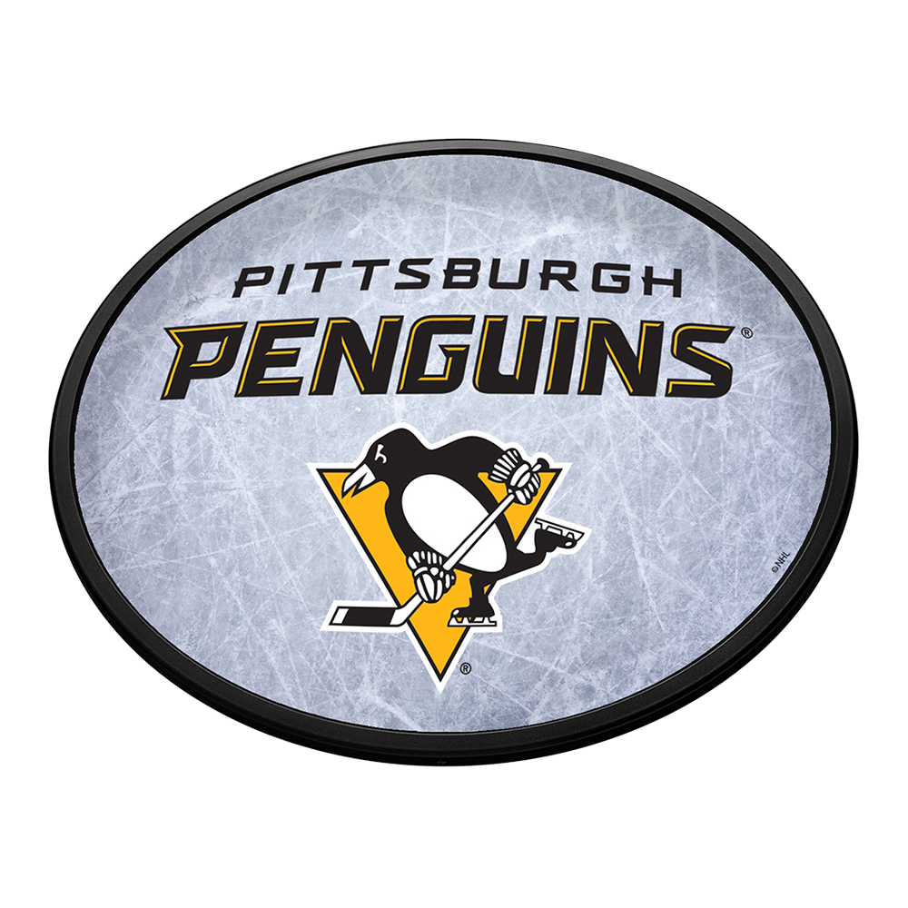 Pittsburgh Penguins Ice Rink - Oval Slimline Lighted Wall Sign  