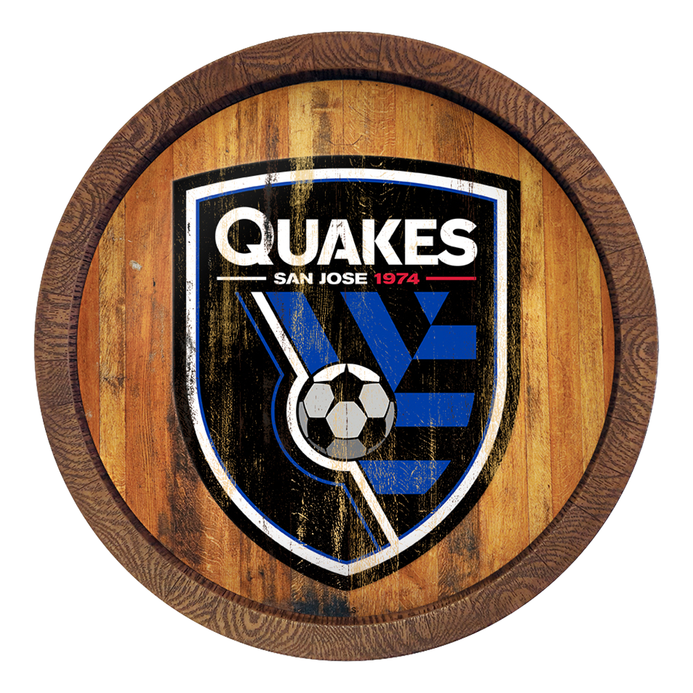 San Jose Earthquakes: Weathered "Faux" Barrel Top Sign  