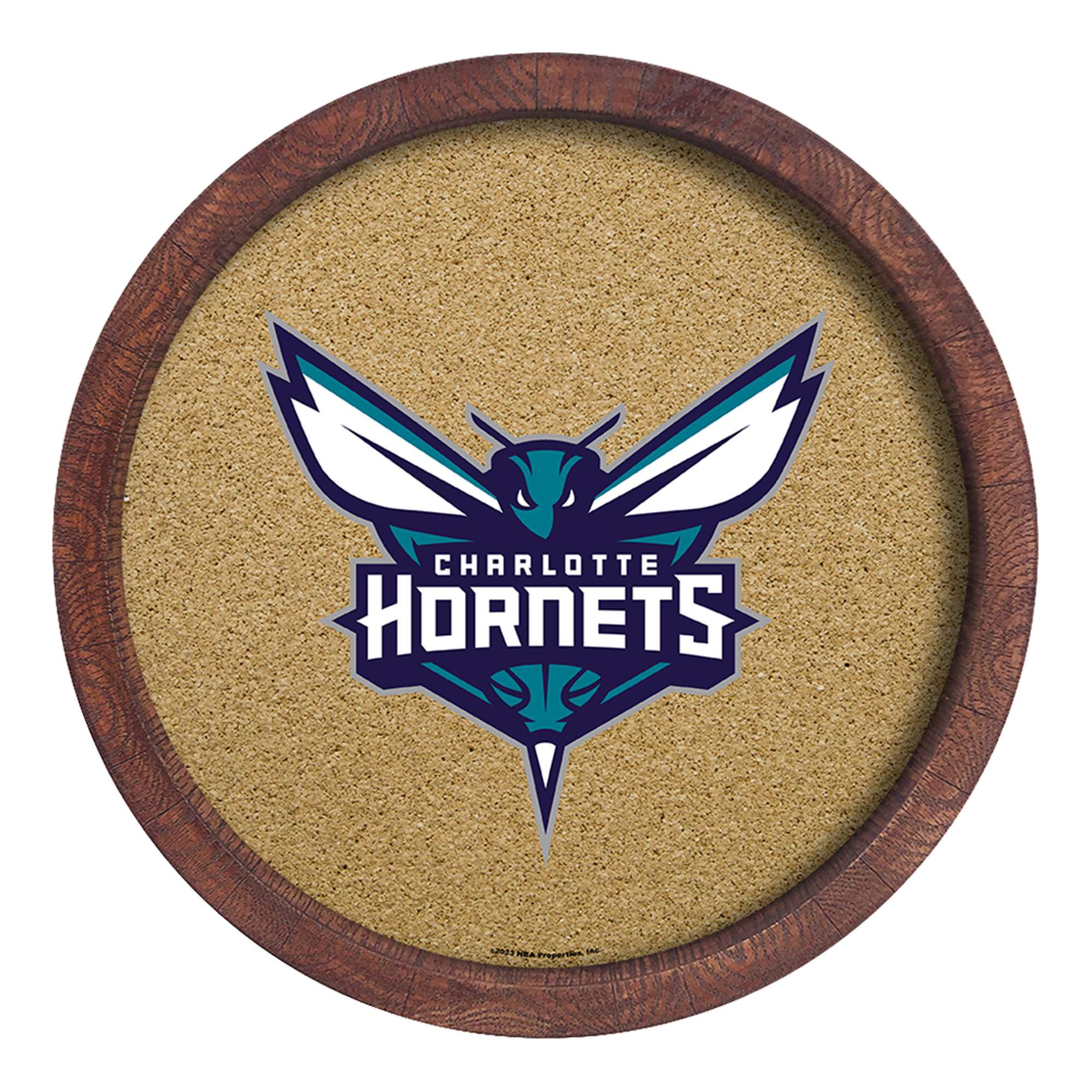 Charlotte Hornets: "Faux" Barrel Framed Cork Board    