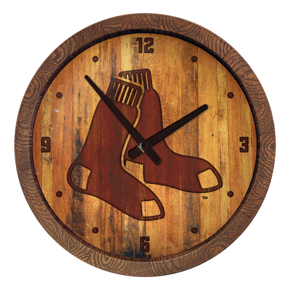 Boston Red Sox Branded "Faux" Barrel Top Clock  