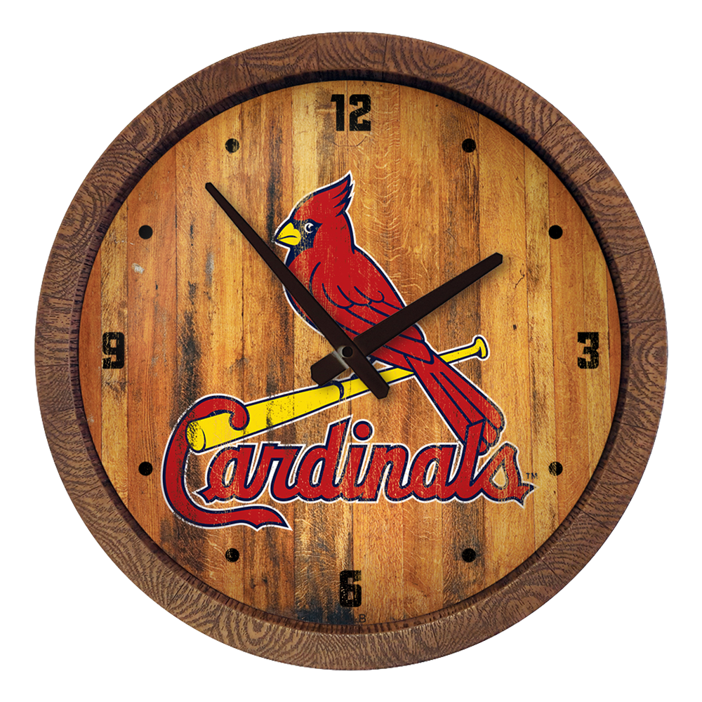 St. Louis Cardinals: Weathered "Faux" Barrel Top Clock   