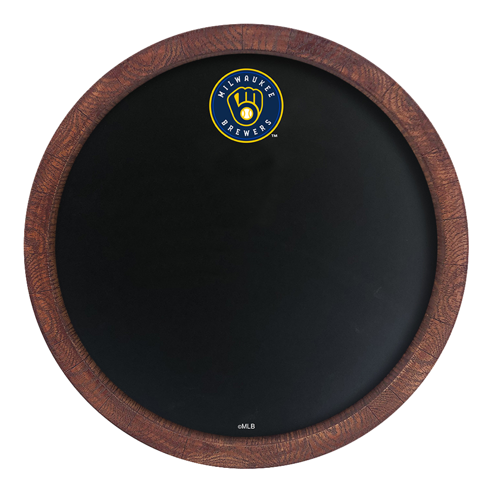 Milwaukee Brewers Chalkboard "Faux" Barrel Top Sign  