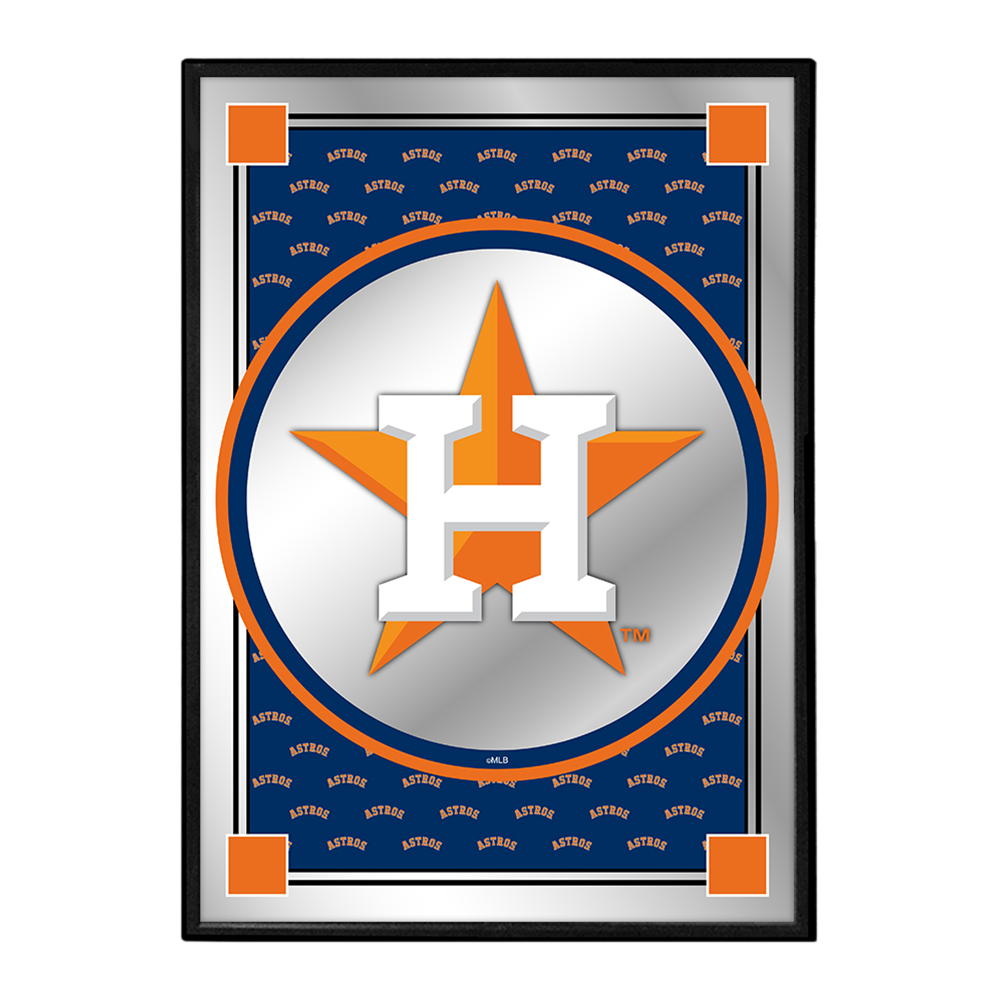 Houston Astros Vertical Team Spirit - Framed Mirrored Wall Sign  