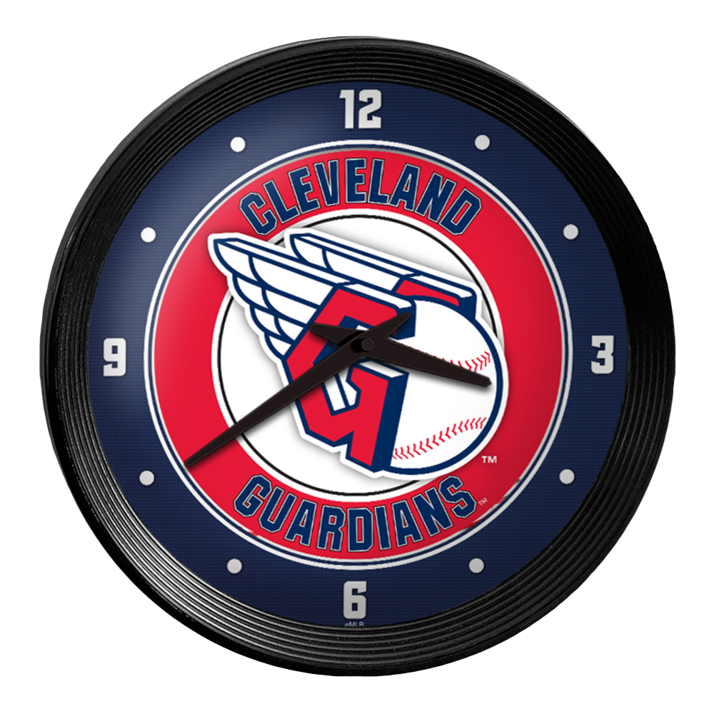 Cleveland Guardians Ribbed Frame Wall Clock  
