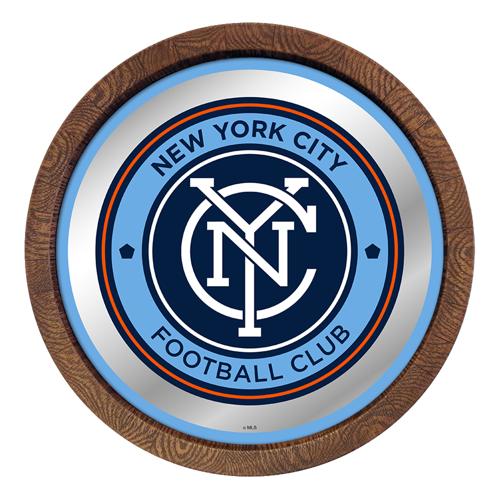 New York City FC: Barrel Top Framed Mirror Mirrored Wall Sign