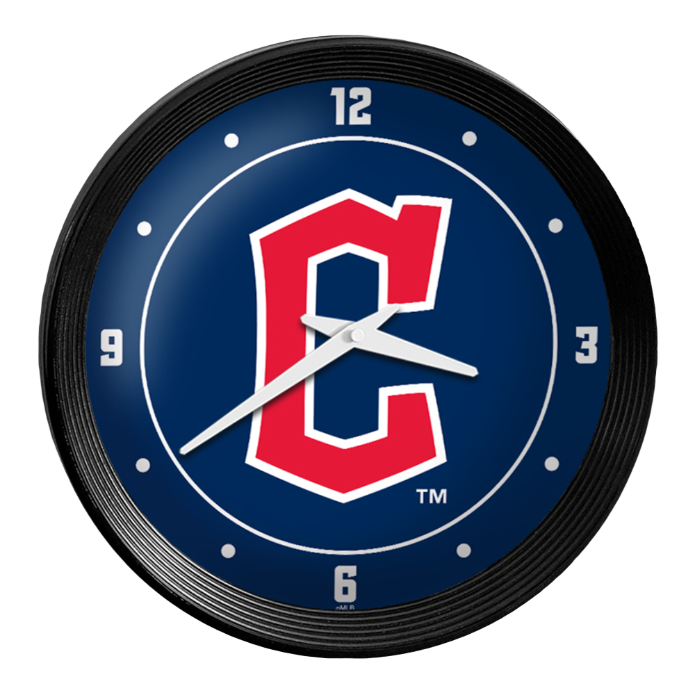 Cleveland Guardians Logo - Ribbed Frame Wall Clock  