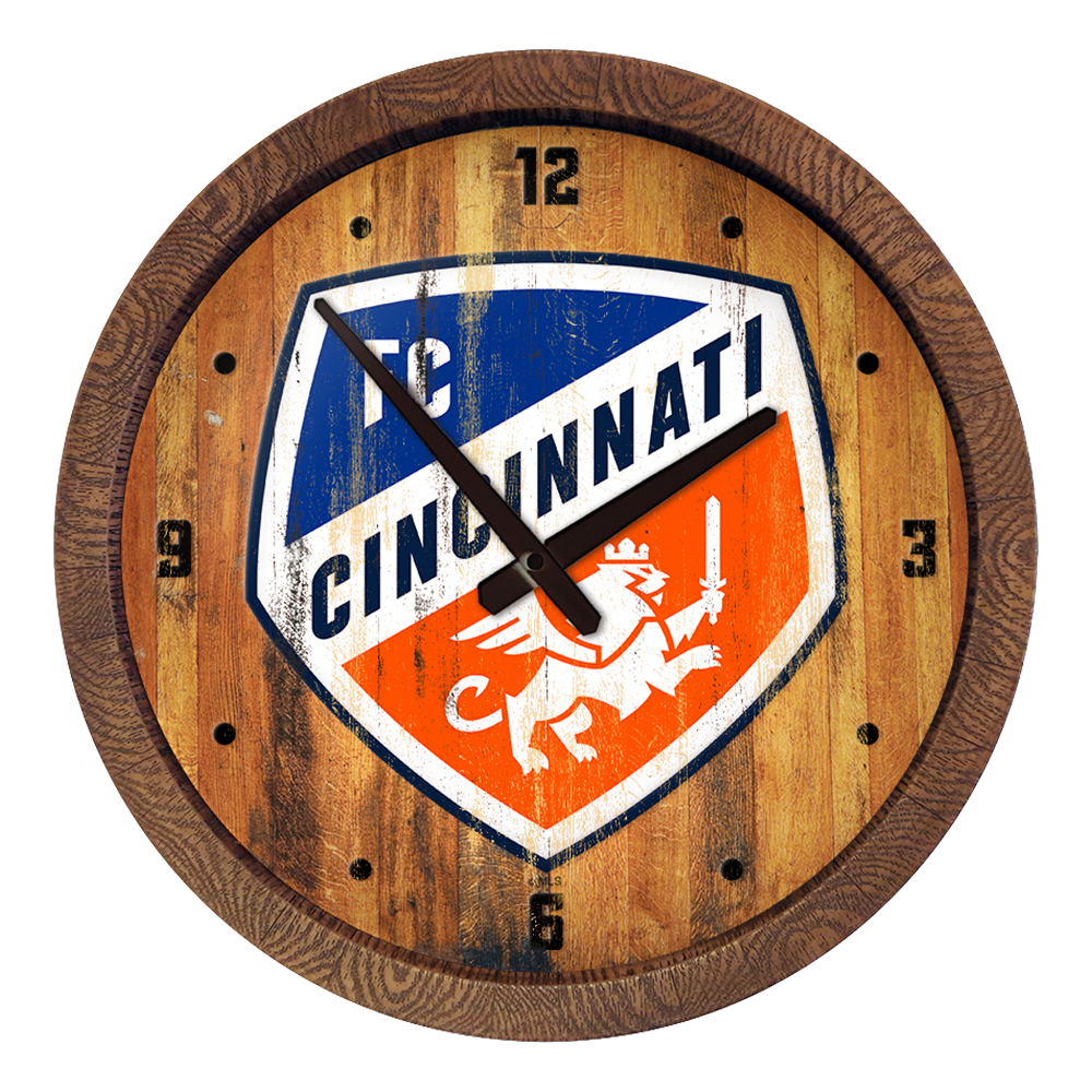 FC Cincinnati: Weathered "Faux" Barrel Top Clock  