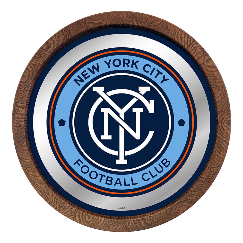 New York City FC: Barrel Top Framed Mirror Mirrored Wall Sign