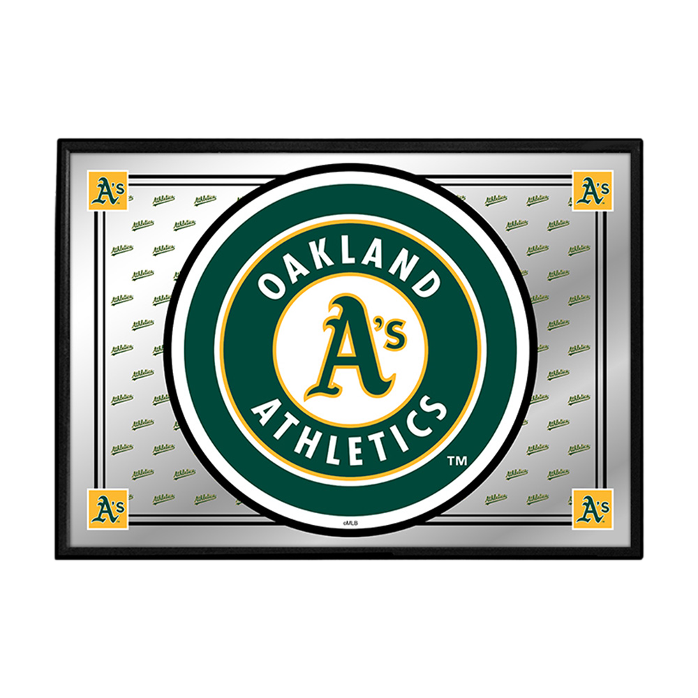 Oakland Athletics Team Spirit - Framed Mirrored Wall Sign  