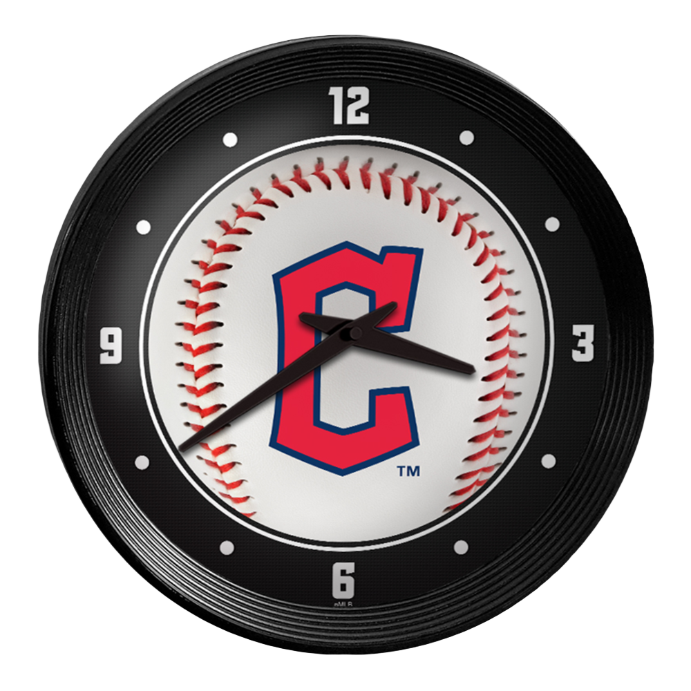 Cleveland Guardians Baseball - Ribbed Frame Wall Clock  