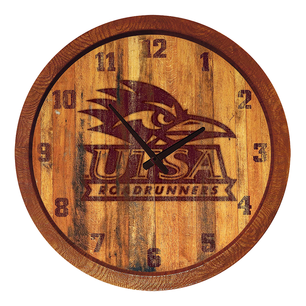 UTSA Roadrunners Branded "Faux" Barrel Top Wall Clock  