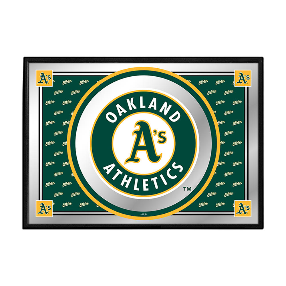Oakland Athletics Team Spirit - Framed Mirrored Wall Sign  